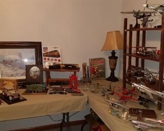 Planes, trains and automobiles!! Much vintage TWA, railroad collectibles and diecast cars