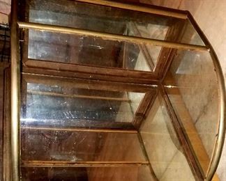 Vintage table top curved glass display case