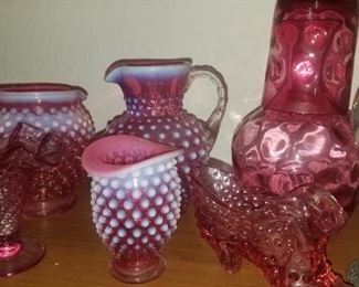 Fenton cranberry and carnival