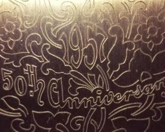 Much St. Joseph collectibles!! 1957 Hillyard Chemical Co. 50th Anniversary gold compact