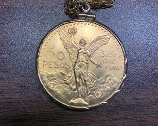 1947 Mexican 50 Pesos gold piece