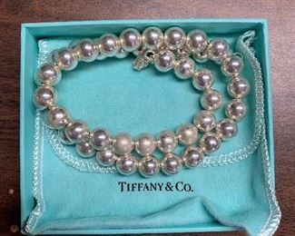 Tiffany sterling bead 17” necklace
