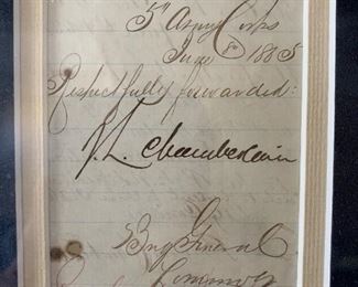 Gen. Joshua Chamberlain autograph