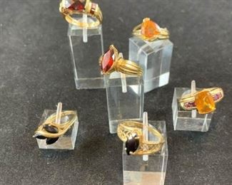 10K Gold Ring Collection Set of 5 Rings