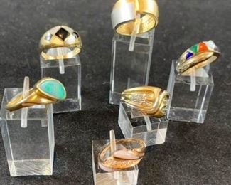 14K Gold Ring Set 2 set of 6 rings