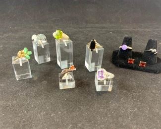 14K Gold Ring Set 6 w Sets of Bonus Earrings