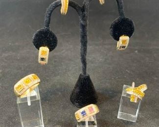 14K Ring Earring Set