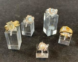 14K. Gold Rings Set 3 set of 5 rings