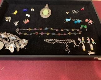 Jewelry Set Featuring Sterling Silver Charm Bracelet