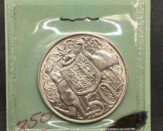 1966 Australia 50 Pence Silver Foreign World Coin - 80% Silver - .3416 ASW