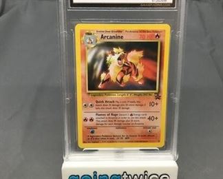 GMA Graded 2000 Pokémon League Black Star Promo #6 ARCANINE Trading Card - VG-EX+ 4.5