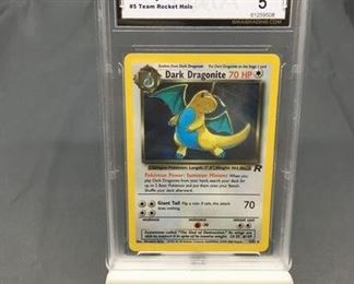 GMA Graded 2000 Pokémon Team Rocket #5 DARK DRAGONITE Holofoil Rare Trading Card - EX 5