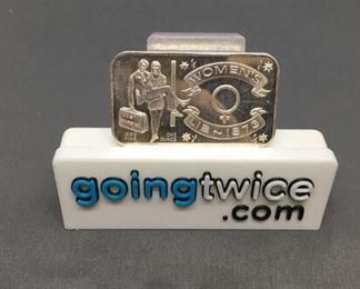 1 Troy Ounce .999 Fine Silver 1973 Women's Lib Silver Bullion Bar