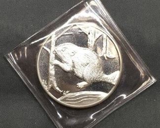 1 Troy Ounce .999 Fine Silver AAA Precious Metals Portland Oregon Beaver Silver Bullion Round Coin