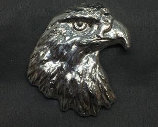 3.8 Ounce .999 Fine Silver Eagle Head Poured Silver Bar from Estate
