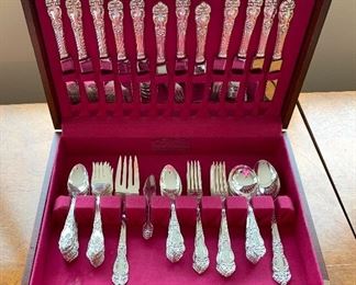 Reed and Barton Flatware - service for 12 with 12 extra teaspoons, two serving spoons and a meat fork. In very good condition. 