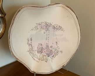 Artist Designed Pottery Piece - very nice delicate piece measuring 17.5" x 16" and signed by the artist on the back. 