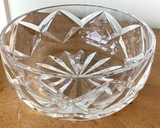 St. Louis Crystal Bowl (France) - a heavy cut stunning crystal bowl in a starburst pattern and diamond shapes on the sides. Hallmark on the bottom. Very light marks associated with wear. Truly a lovely high quality crystal bowl.  Measures 8.5" L x 4" H