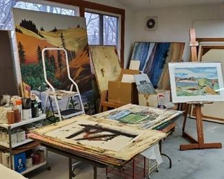 Many to choose from. Oils, Watercolors, Etchings, Prints, Lithographs etc. Various sizes from large Murals to smaller sizes. Many framed, Many unframed. 