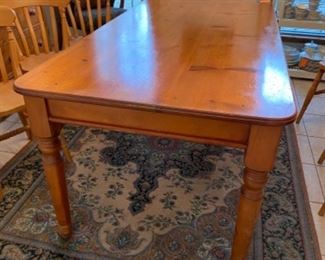 2-	English farm table 6’ L x 35 ½”W x 30”H 		$325
25 ½” clearance to the table 
