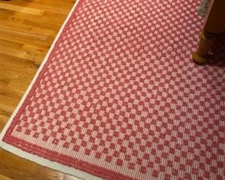 3. Burgundy France hand made rug. Pink and cream 8x10. $295.  Good condition-in guest room. (client paid over $5,000 for it - we have receipt)