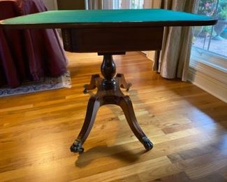 6.  American mahogany game table, green felt interior 36"L x 29"H x 18"D (x 2 = 36 square when open) $375 REDUCED TO $275