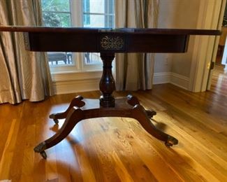 6.  American mahogany game table, green felt interior approx. 36"L x 29"H x 18"D (x 2 = 36 square when open) $375 REDUCED TO $275