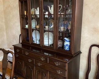 9. Ethan Allen classic sideboard/China cabinet 1974.  56"L x 20"D x 78"T $395 REUCED TO $295