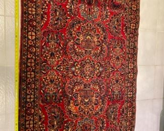 12. Small Persian style rug, 3’3” x 4’6”, very good condition except 3 small tears on side, not visible until you get close.  $150