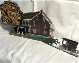 38- Amish Farmhouse, Lancaster County OH from Sheila's. Horse & Buggy are metal and are not attached.  6x9 $16