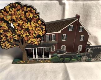 38- Amish Farmhouse, Lancaster County OH from Sheila's. Horse & Buggy are metal and are not attached. 6"Hx9"L $16