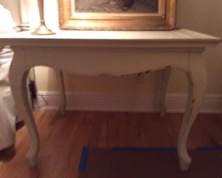 48- Side cream table $75 need some TLC - REDUCED TO $50