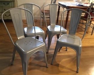 49- Set of 4 grey metal chairs $200 REDUCED TO $150