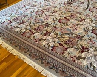 8. 12x15 decorative custom made rug, silk and wool blend c.1960. Purchased at Charian Rug Shop in Atlanta.   $2900. ( Original purchase price $15,300.)