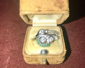 18k gold & emerald Edwardian ring