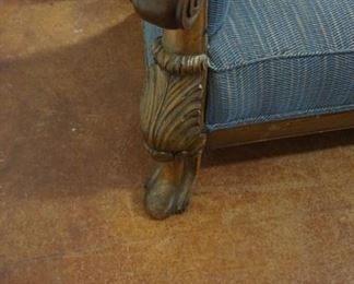 leg of vintage sofa