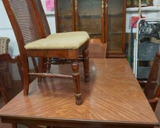 table with chairs, china cabinet