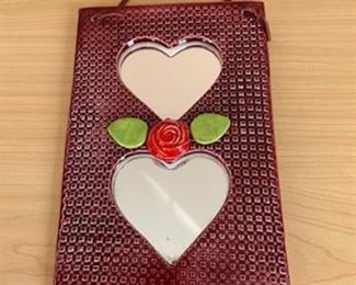 **Now $8** $15  Handmade ceramic mirror, 7 1/2" x 5"