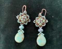 $25  Sterling, turquoise and beadwork earrings