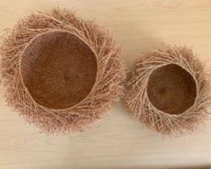 **Now $15 and $10** $35 and $25 Folk Art Market baskets, 13" and 9"