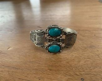 $145    Fred Harvey thunderbird and turquoise cuff