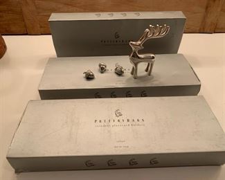 $15    3 sets 4 NIB Pottery Barn reindeer placecard holders