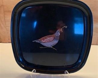 **Now $10** $20  Couroc 8 1/2"quail tray, ca1950