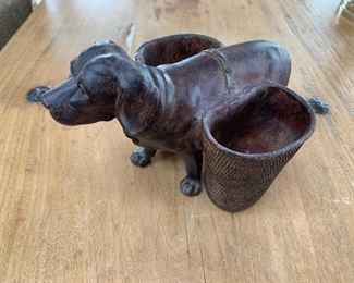 $20  Dog with baskets pencil holder