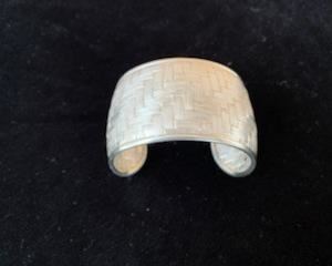 $80  Vintage Mexican woven sterling cuff marked MWS, 1.6 t oz