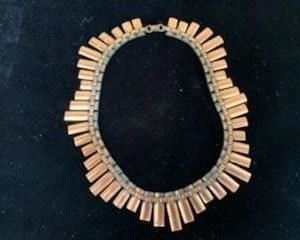 **Now $15** $25  Renoir Mid-Century Modernist copper necklace, 15", ca 1950
