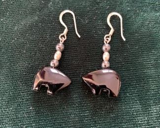 **Now $15** $20  Onyx bear earrings