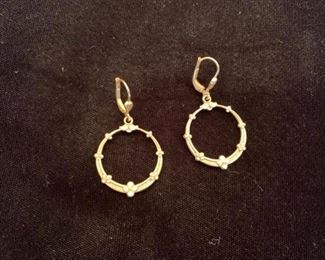 **Now $15** $30  Pretty gold plate and enamel earrings