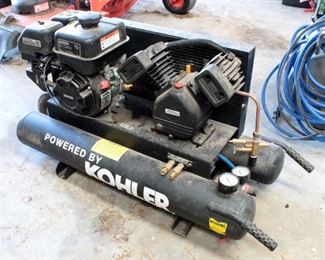 Kohler SH265 Gas Powered Portable Air Compressor With Twin Tanks