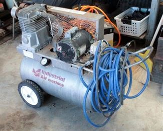 Industrial Air Manufacturing Company Electric Air Compressor, 22 Gallon Tank, Includes Hose And Pressure Nozzle 